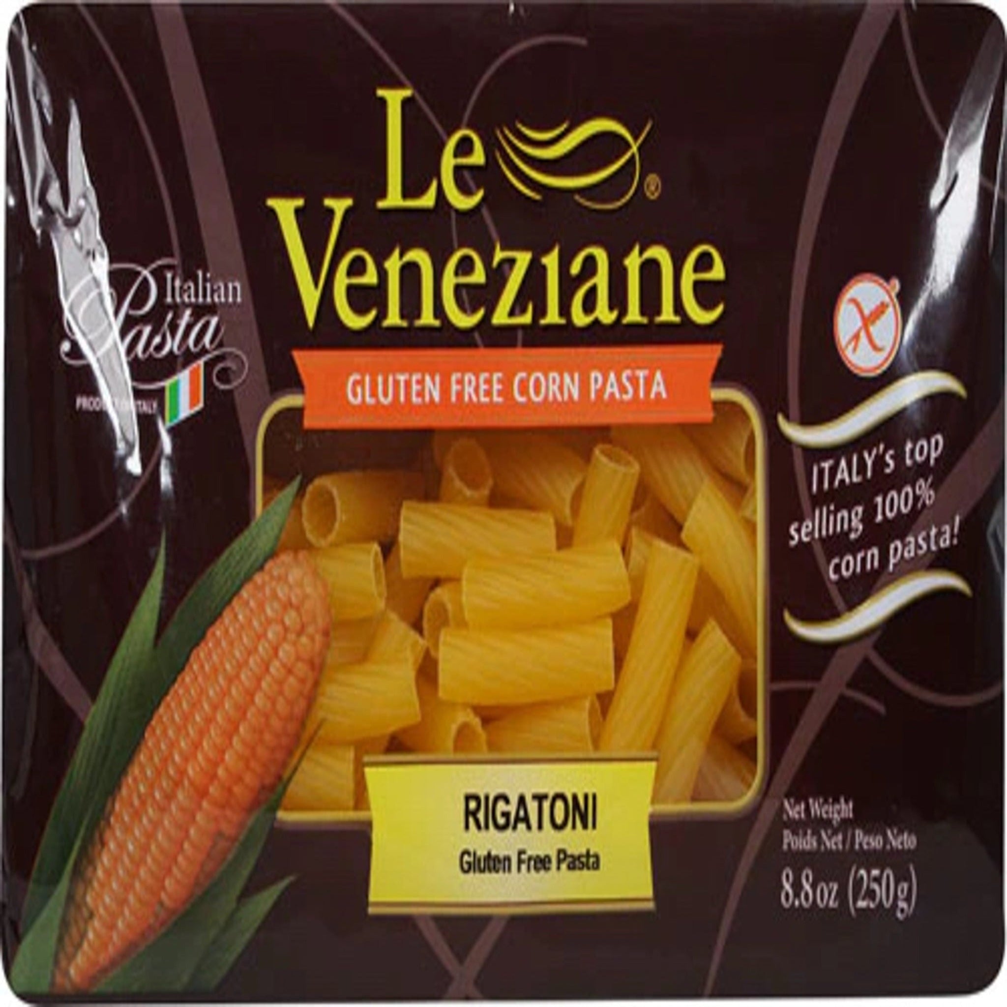 Rigatoni GlutenFree Corn Pasta Le Veneziane, 8.8oz Cucina Mercato