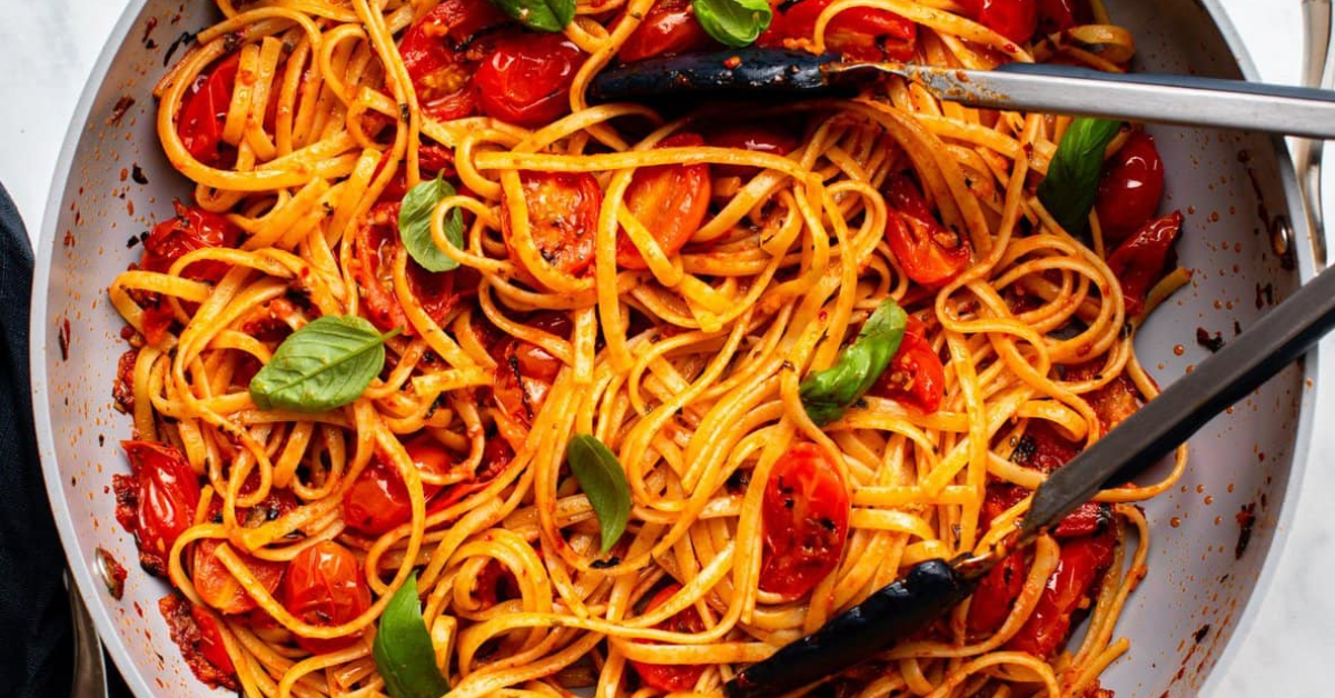 Spicy Tomato Basil Sauce with Hot Pepper Linguine Recipe – Cucina Mercato