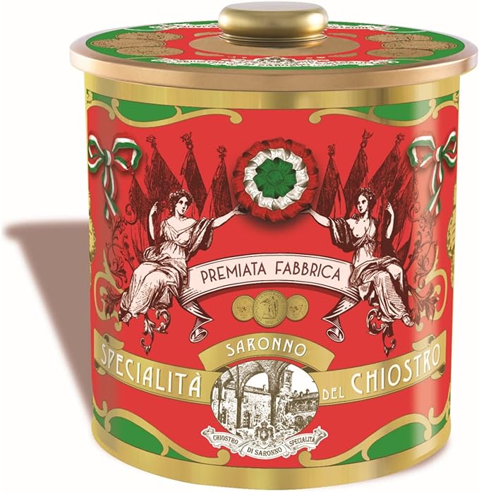 Crunchy Christmas Amaretti with Decorative Tin, Chiostro, 7 oz
