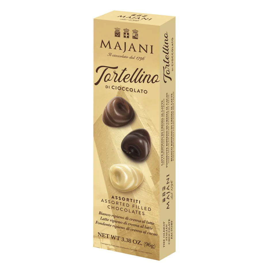 Majani Milk, Dark, and White Chocolate "Tortellini" Gift Box 3.3 oz