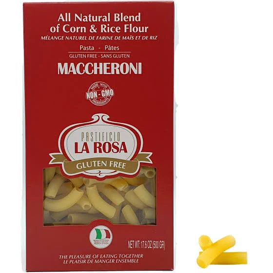 Maccheroni, Gluten-Free Corn and Rice ,Pastificio La Rosa 17.6oz