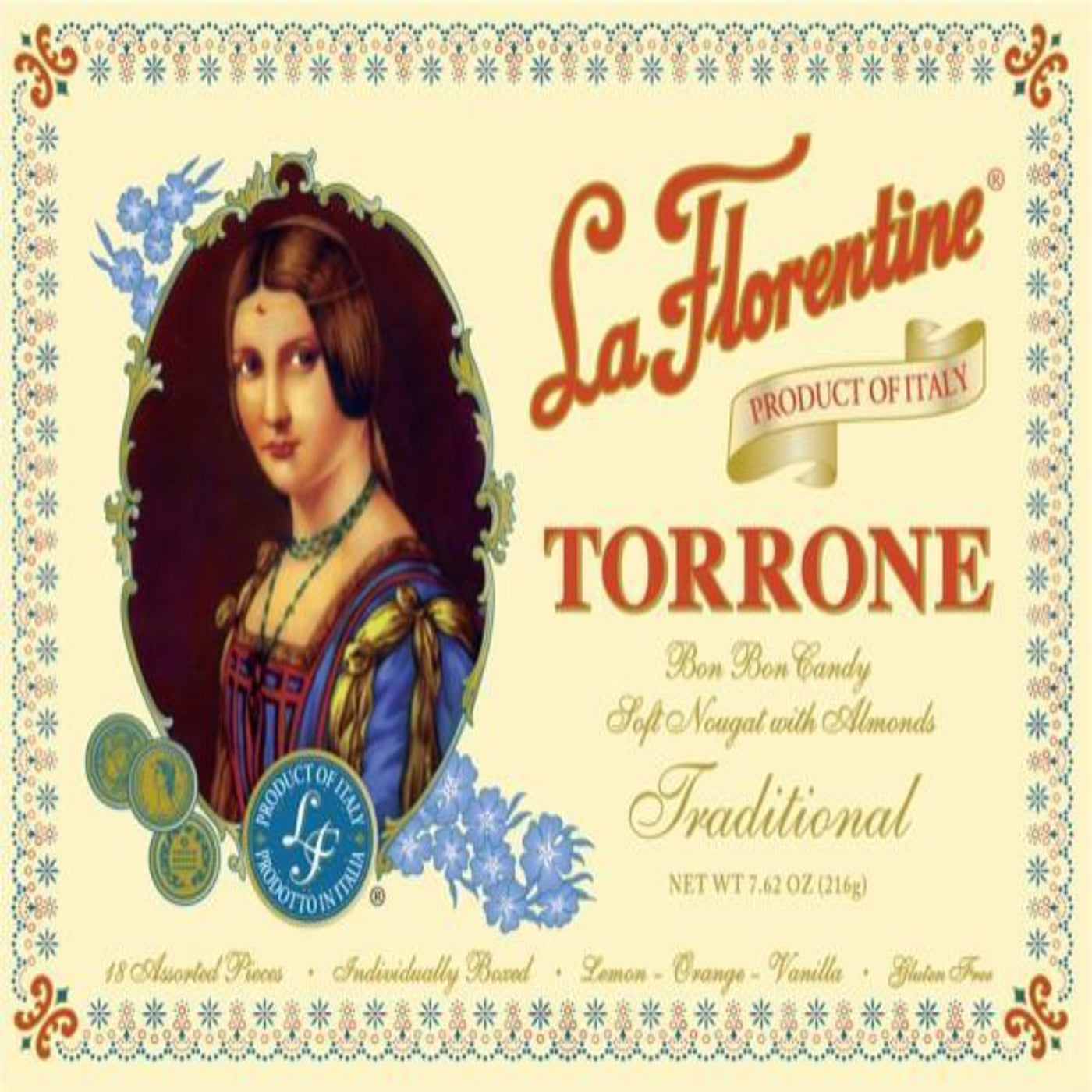 La Florentine Mini Soft Torroni with Almonds , 18 pieces, 7.62 oz