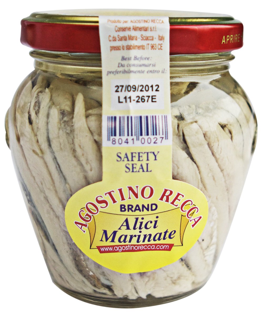 Marinated White Anchovy Fillets in Oil, Recca, 7.05 oz
