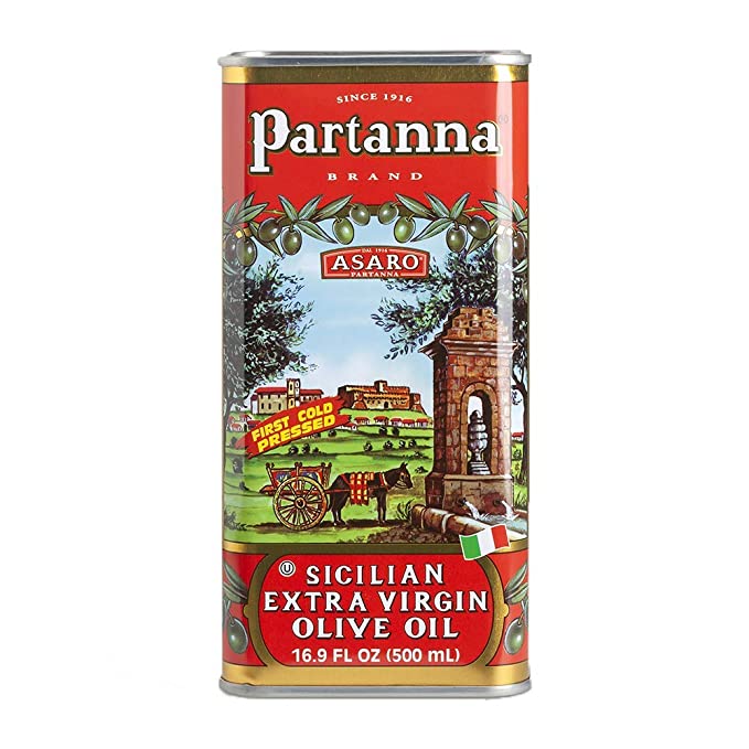 Extra Virgin Olive Oil, Partanna, Decorative Tin, 16.9 oz
