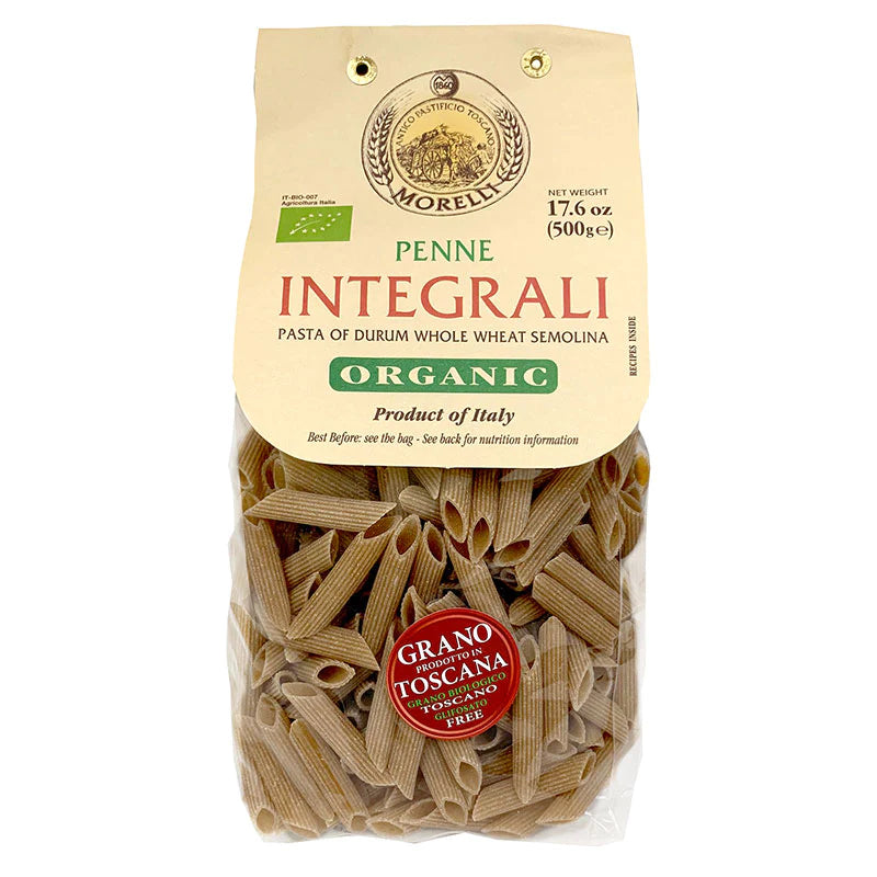 Whole Wheat Penne, Organic,  Integrali Pastificio Morelli, 1.1 lb