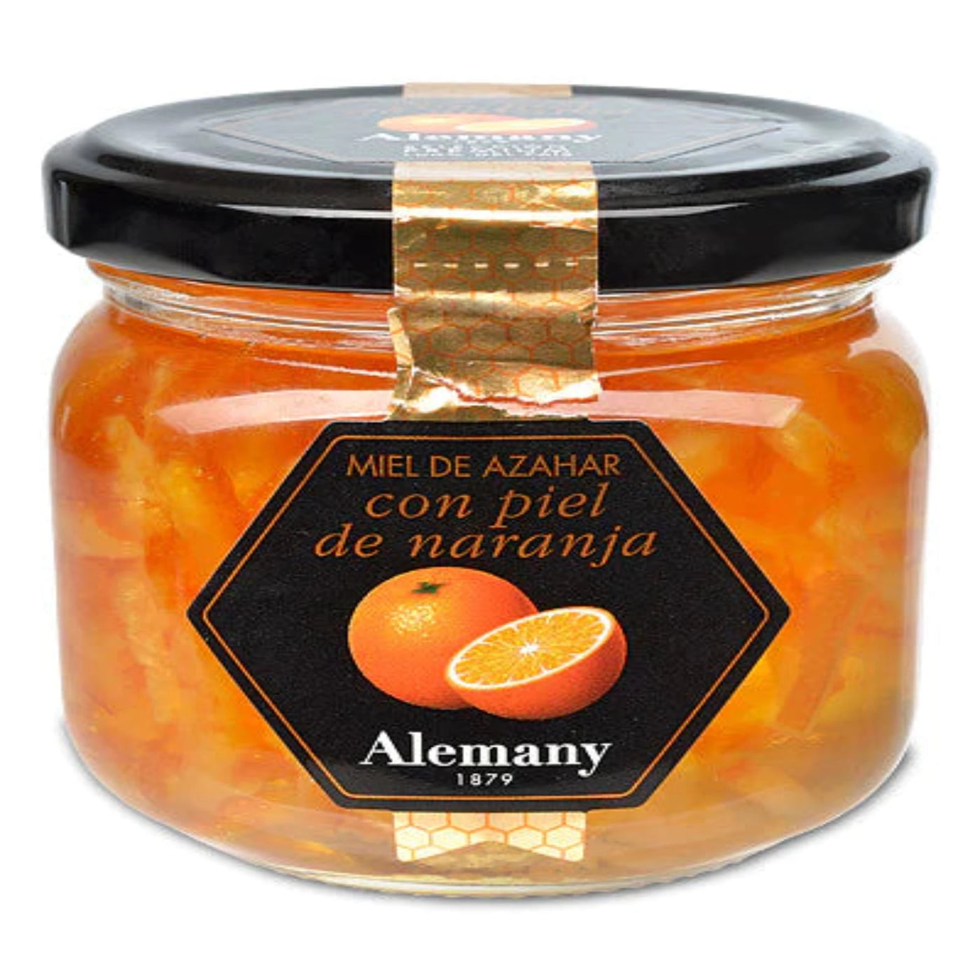 Alemany Orange Blossom Honey with Orange Peel 8.8 oz Jar